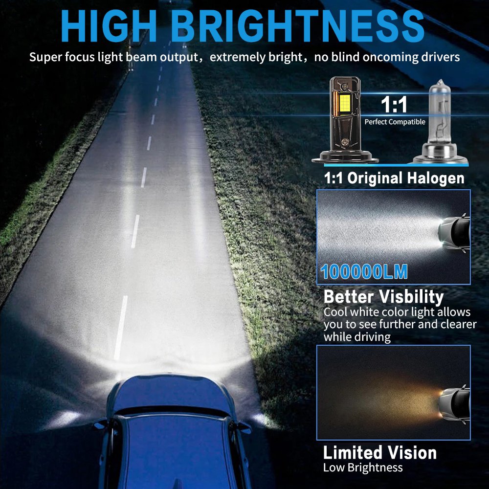 F4 300W 100000LM Led Light H4 9005 9006 Triple Copper Tubes H8 H7 Led Bulb 9005 9006 Car Auto H7 Led 12v H4 Led Car Headlights