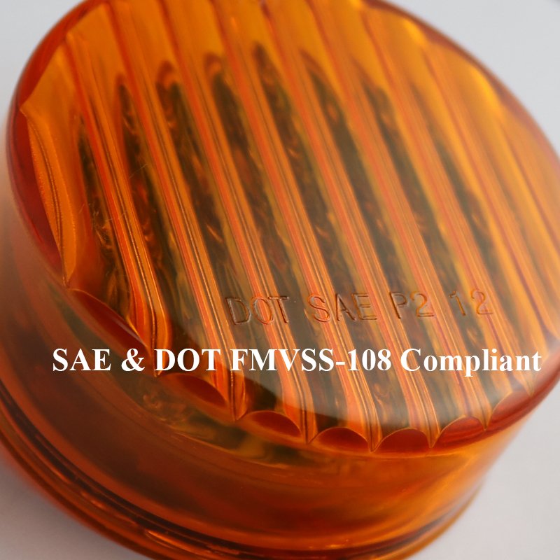 2.5" DOT Amber Red Round Car Led Side Direction Clearance Light for Bus and Truck Trailer