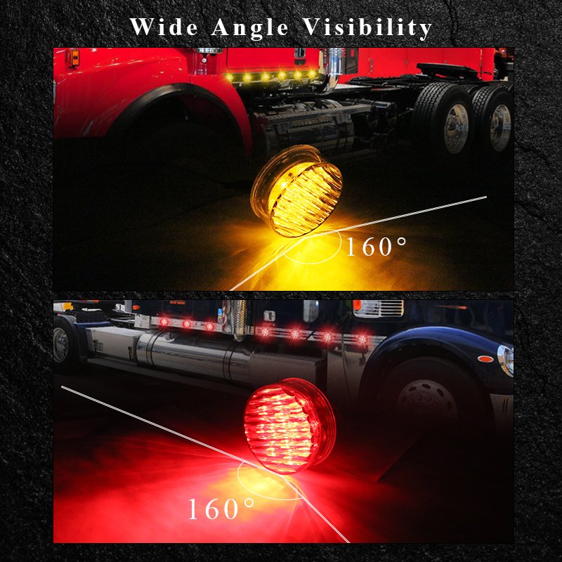 2.5" DOT Amber Red Round Car Led Side Direction Clearance Light for Bus and Truck Trailer