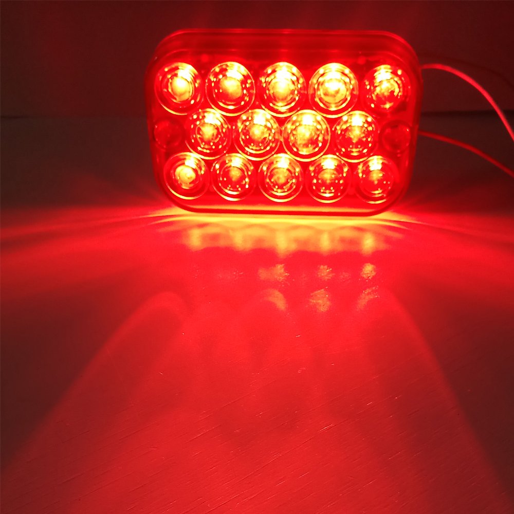 Newly Developed 5inch 12V Rectangle Red LED Truck Stop Turn Tail signal Lamps Lights From China