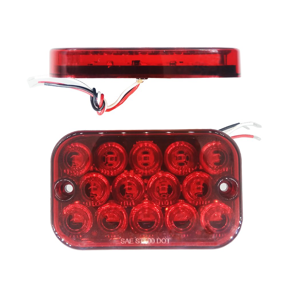 Newly Developed 5inch 12V Rectangle Red LED Truck Stop Turn Tail signal Lamps Lights From China
