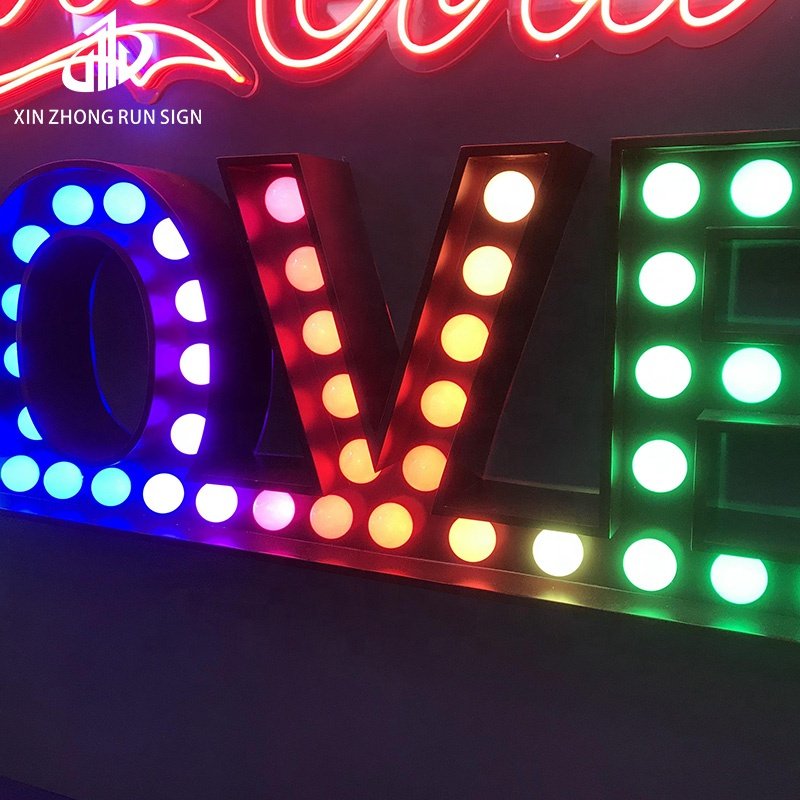 Customization Light Bulb Alphabet Electronic Sign Back Luminous Led Letters