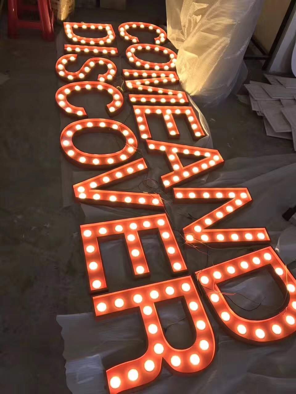 Customization Light Bulb Alphabet Electronic Sign Back Luminous Led Letters