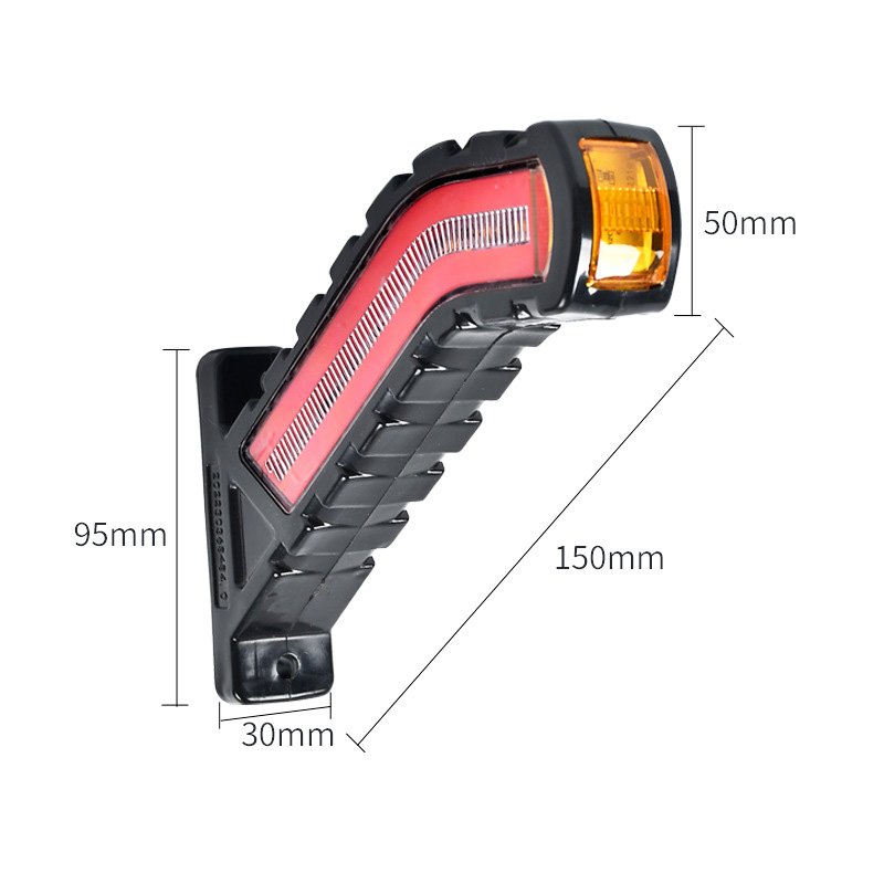 24V 12V Truck Side Lights Running Water Tail Lights Waterproof RV Trailer LED Outline Marker Lighting Neon Stalk Indicator Lamp
