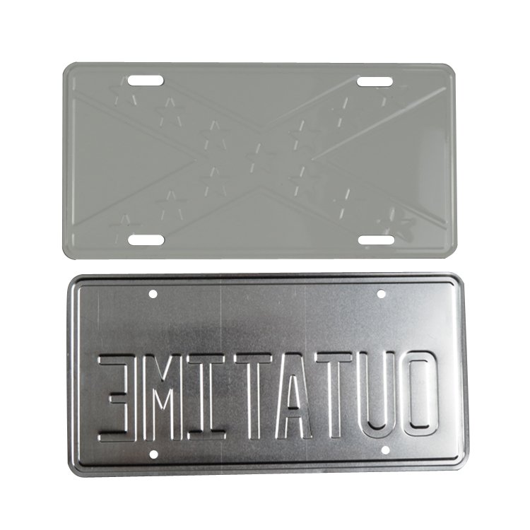 Wholesale Vehicles Accessories Embossing Custom Logo Number Plate UK Decorative Reflective Car Sublimation Blank License Plate
