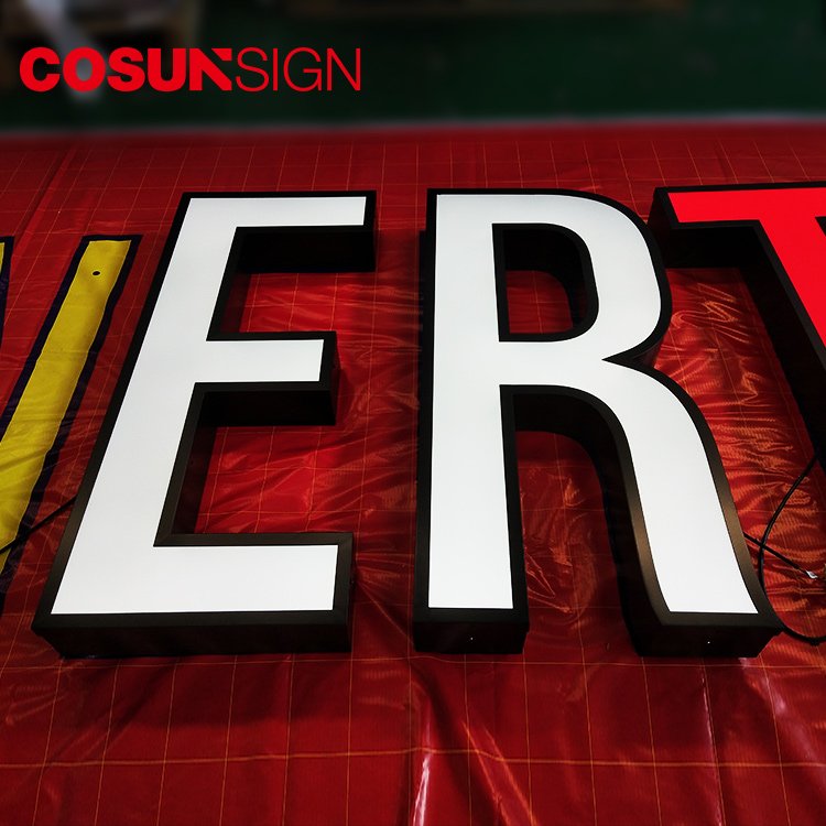COSUN Stainless Steel Letter Custom Advertising Electronic Coffee Shop Led Light Acrylic Led Letter Outdoor Sign