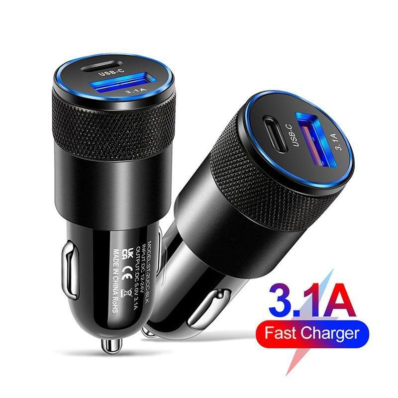 12V Dual USB Port QC3.0 Fast Charging Pd Type C Quick Charge Car USB Charger Socket
