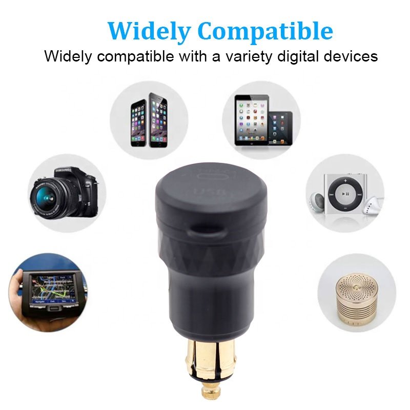 Charger for EU BMW Car Bus Motorcycle Boat 30W Quick Charge 3.0 a Female c Female Car Panel Mount 2 in 1 USB