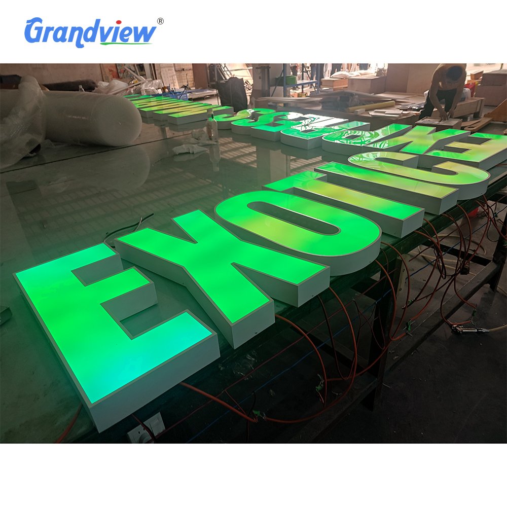 Custom Word Letter Signage 3D Led Lighted Digital Store Sign Outdoor RGB Full Color Led Changing Letter Advertising RGB Sign