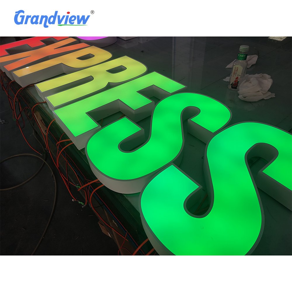 Custom Word Letter Signage 3D Led Lighted Digital Store Sign Outdoor RGB Full Color Led Changing Letter Advertising RGB Sign