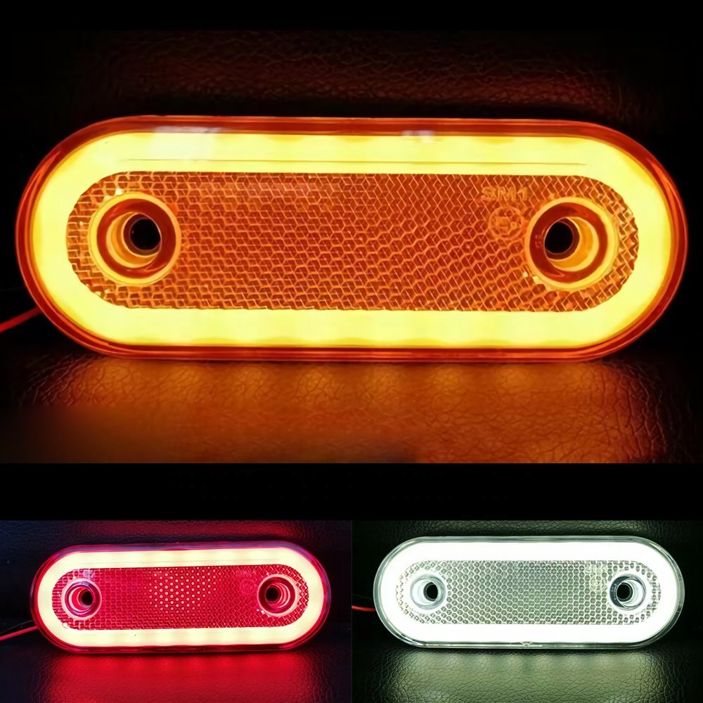 12V 24V Truck Side Marker Light LED Trailer Lights Reflector RV Bus Camper Van Clearance Lights Red White Amber With Bracket