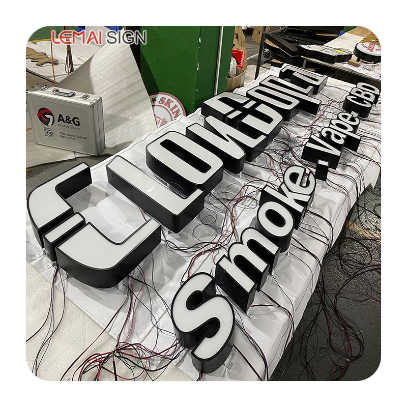 Customized 3D Store logo Acrylic Stainless Steel Outdoor Waterproof logo LED RGB Channel Letters for Display