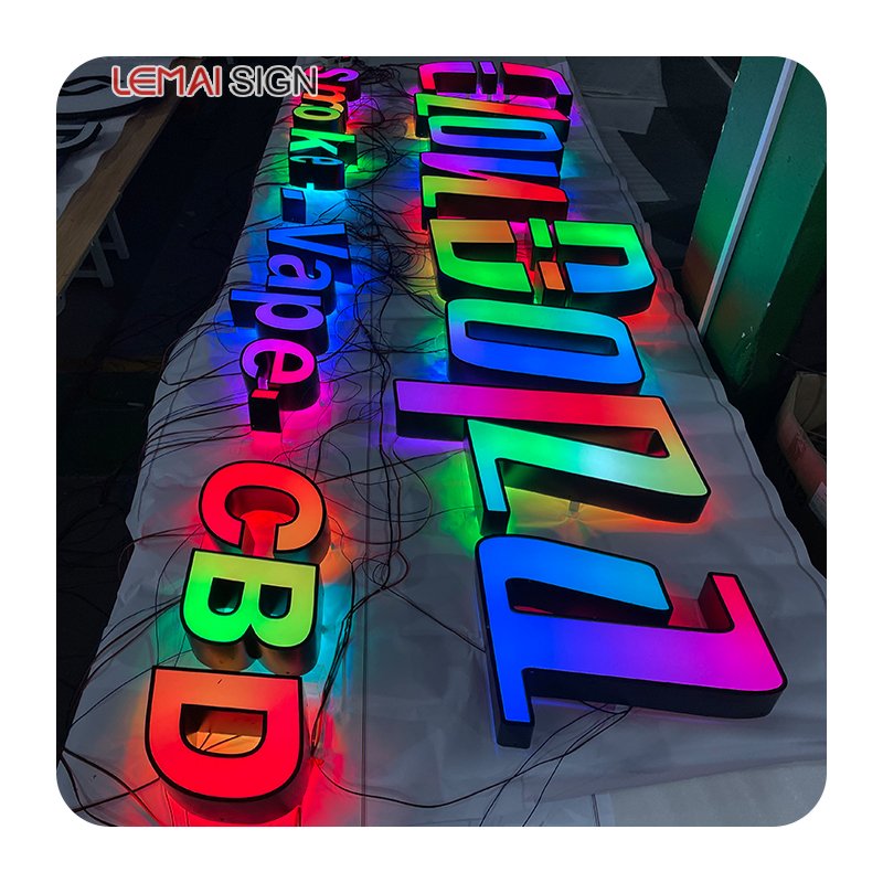 Customized 3D Store logo Acrylic Stainless Steel Outdoor Waterproof logo LED RGB Channel Letters for Display