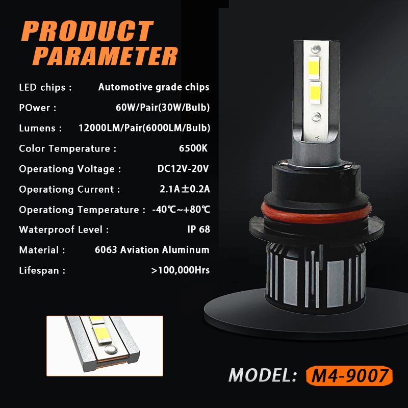 KingEagle M4-9007 CSP LED Headlight Factory Wholesale High Quality H1 H3 H7 H4 9005 HB3 9006 HB4 H8 H11 COB Led Headlight