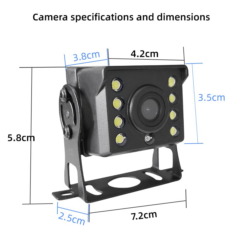 8 Led Light Night Vision Ccd Waterproof Use for Bus Rvs Forklifts Car Rear View Camera for Truck Rckfahrkamera Lkw