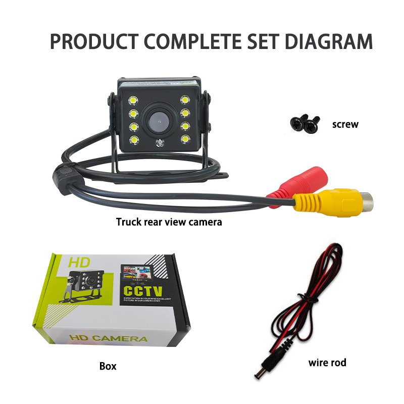 8 Led Light Night Vision Ccd Waterproof Use for Bus Rvs Forklifts Car Rear View Camera for Truck Rckfahrkamera Lkw