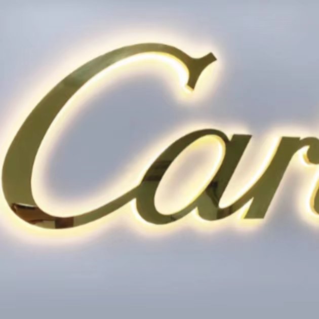 Custom LED Backlit Monogram Acrylic Stainless Steel Monogram