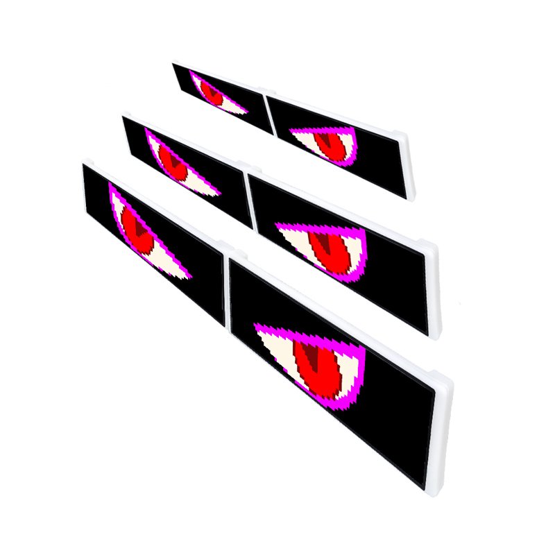High Resolution Flexible LED Display Screen with Voice Command Animated Text Custom Demon Eye for Truck Car Decoration Advertise