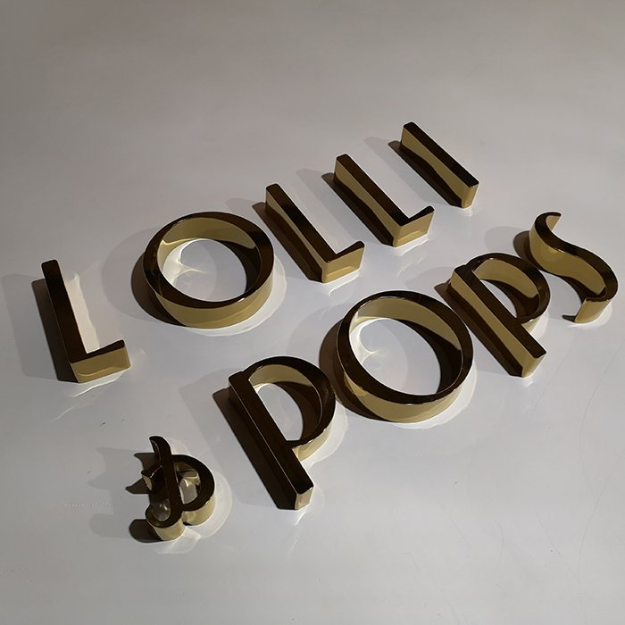 Mirror Gold Letter Custom Small Metal Letters for Wall Seamless 3D Metal Letter Sign