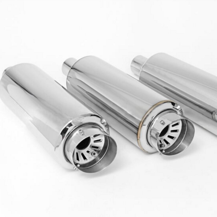 Oval Shape Exhaust Muffler Tail Pipe Top Quality Stainless Steel Silver Automotive Single Cylinder Diesel Engine Muffler