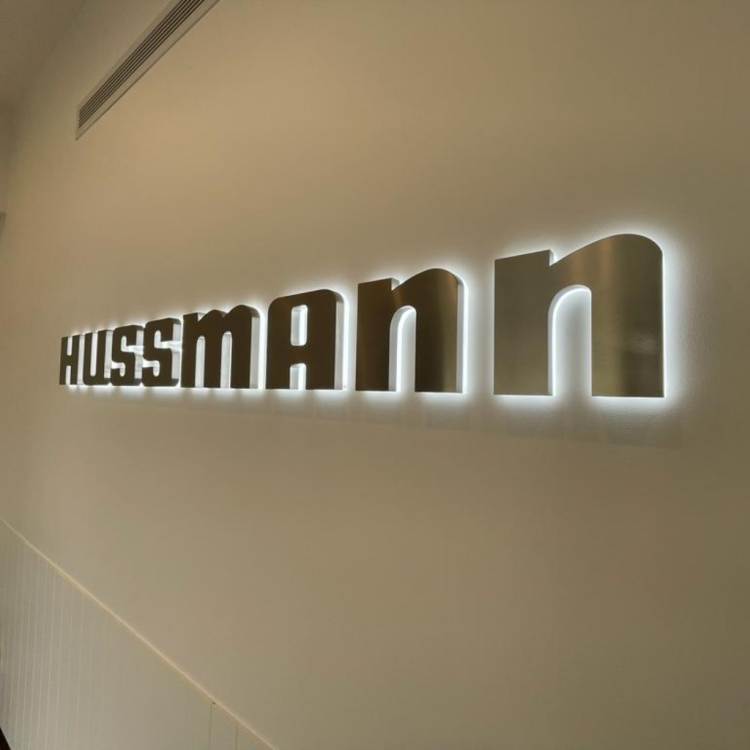 Custom Brushed Chrome logo Sign Silver 3d Acrylic Backlit Sign Mirror Wall Sign Business Illuminated Metal Letter