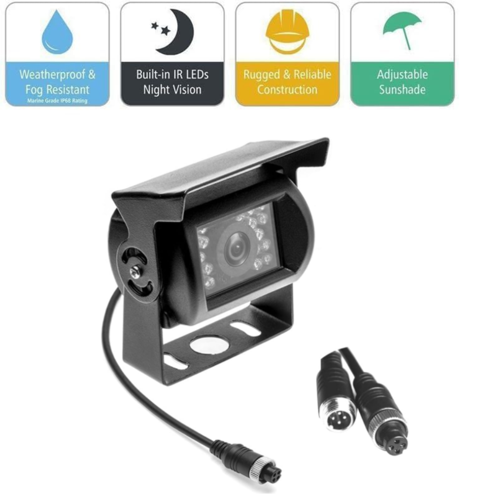 1080P AHD Truck Reversing Camera System with Infrared Night Vision Wide View Angle with 4 Pin Connector for RV Truck Trailer Bus