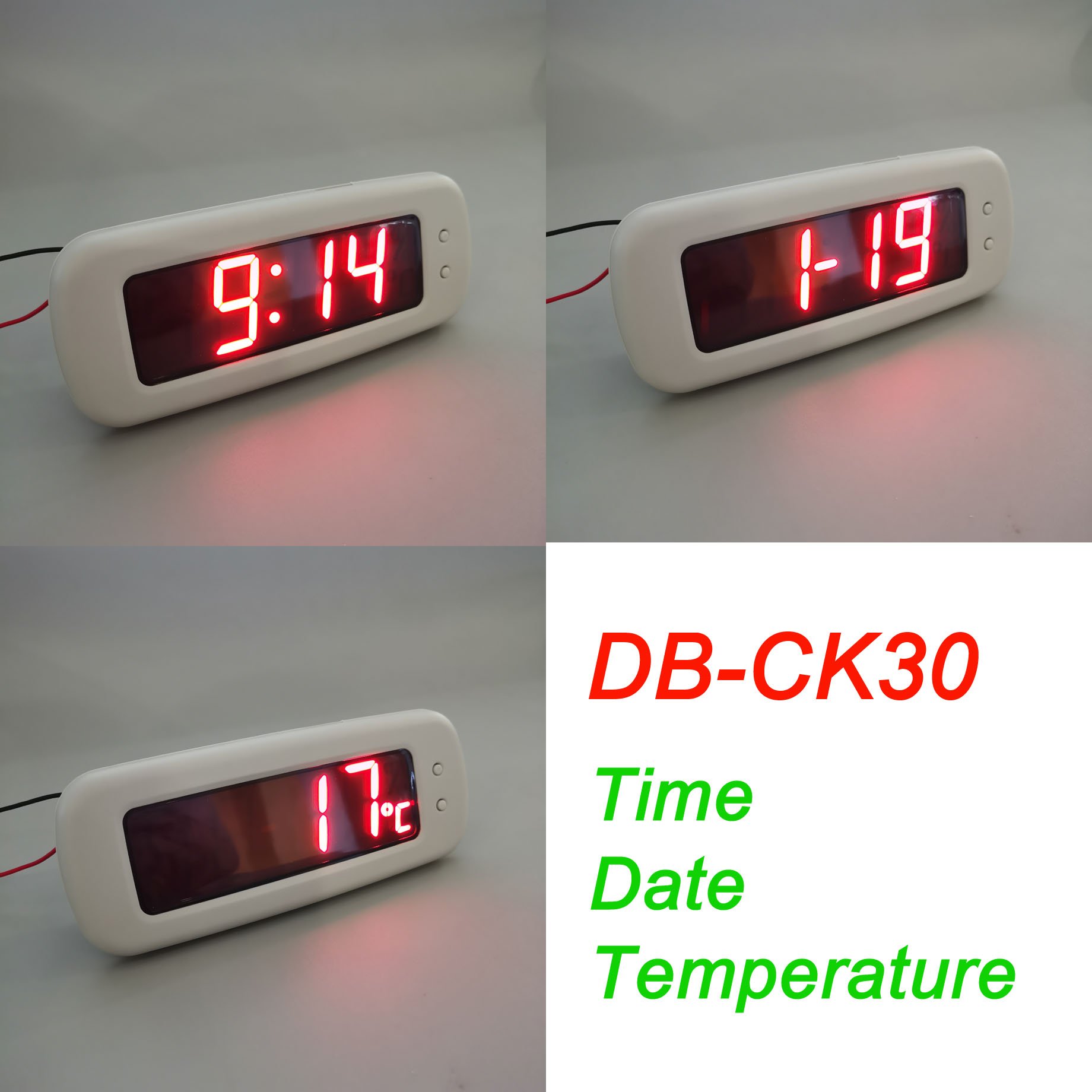 Bus Coach 12V 24V Interior Accessories Led Digital Electronic Display Clock for Volvo Benz Scania Bus