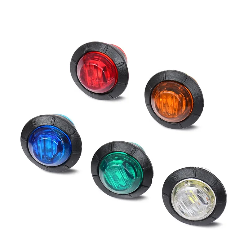 12V 24V Round Trailer Side Marker Lights 3SMD Round Grille Light Clearance Lights for Trucks Turn Signal Lamp