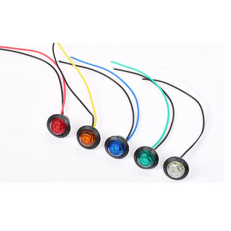 12V 24V Round Trailer Side Marker Lights 3SMD Round Grille Light Clearance Lights for Trucks Turn Signal Lamp