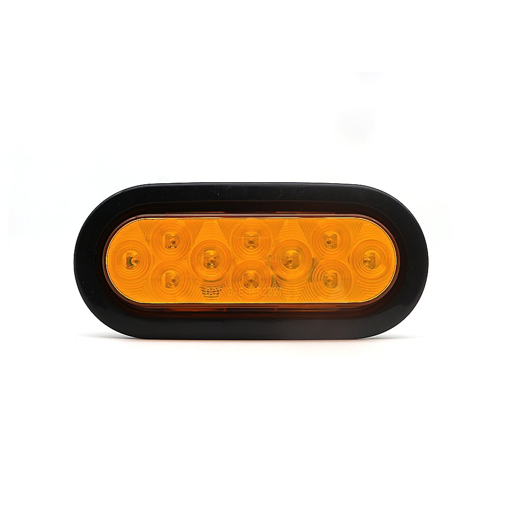 DOT SAE E-mark 12V 24V 6 Inch Oval Amber Truck LED Tail Light With 10 LED Turn Signal Indicator Rear Light for Trailer Boat RV