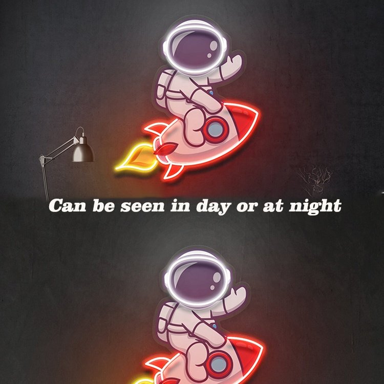 Custom Neon Sign Music Astronaut Neon Sign UFOs Astronaut Bedroom Wall Decor Space Neon Sign