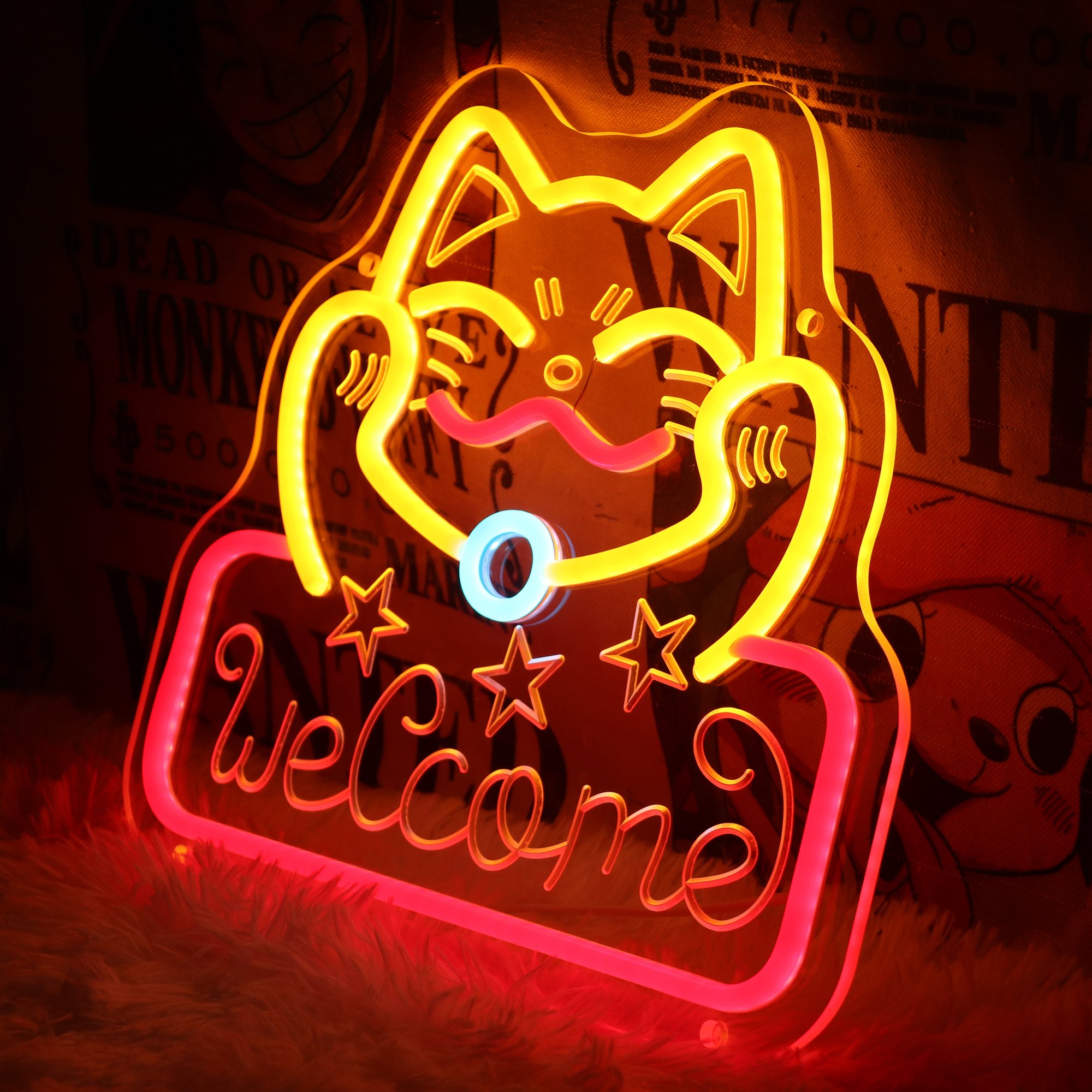Dropshipping Free Design Custom Led Neon Light K-Mico-welcome Neon Sign Custom Made Wedding for Bedroom Party Home