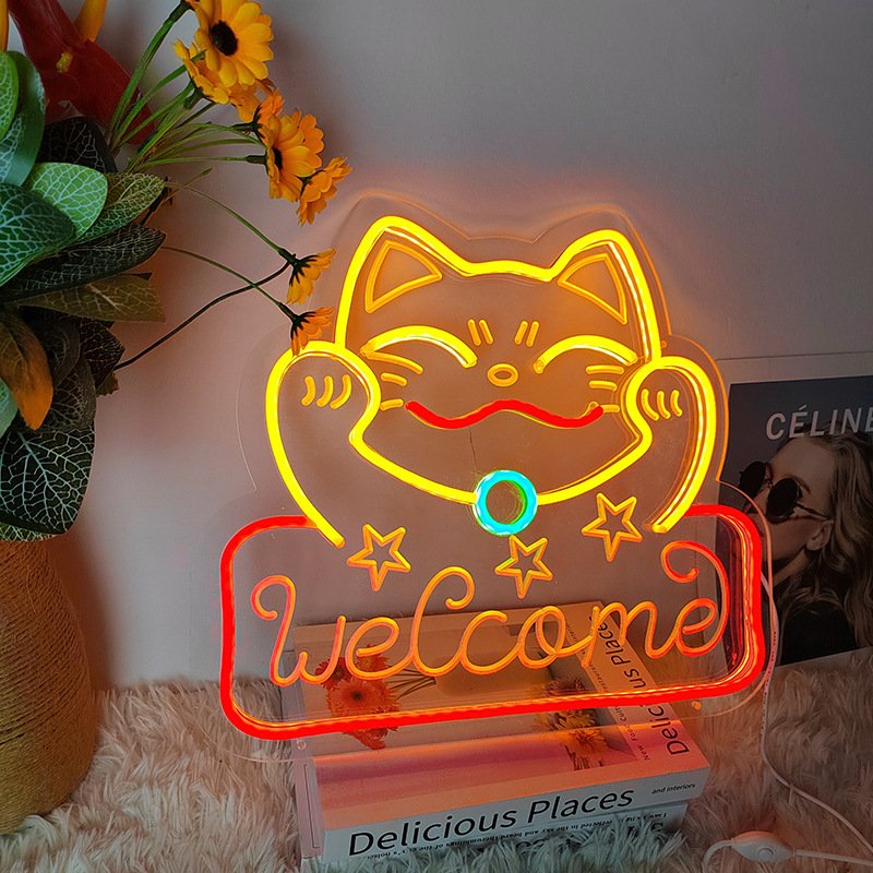 Dropshipping Free Design Custom Led Neon Light K-Mico-welcome Neon Sign Custom Made Wedding for Bedroom Party Home