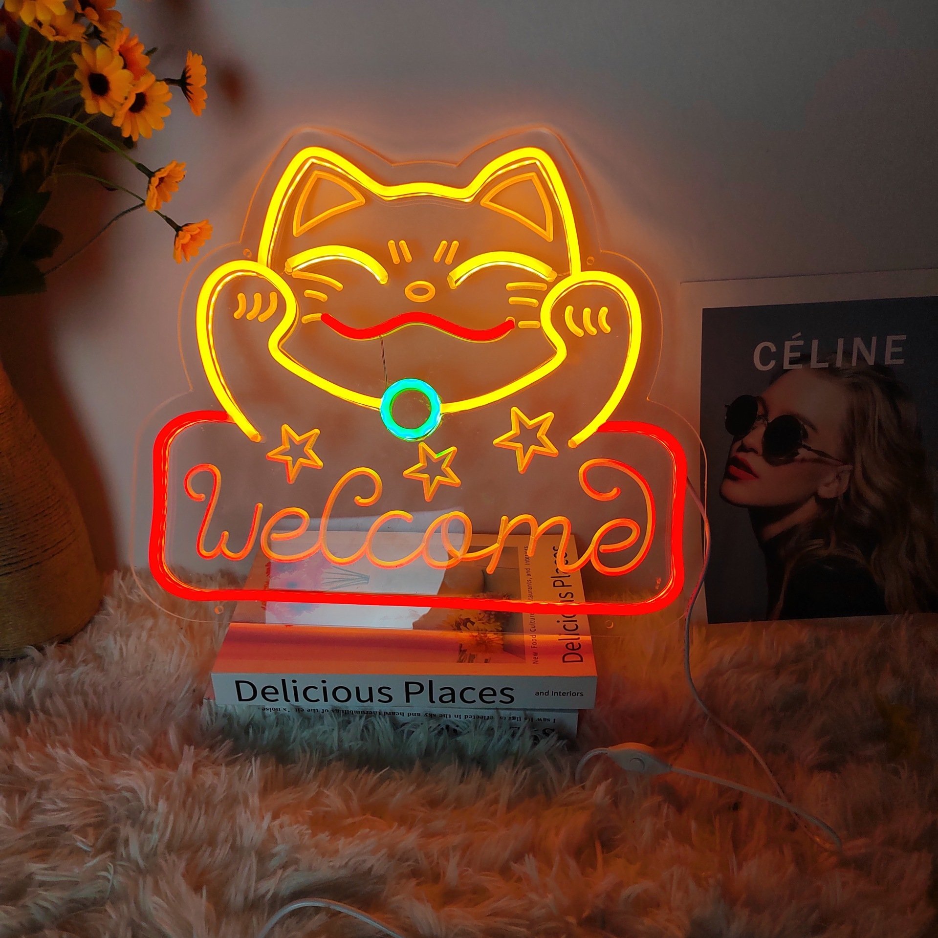 Dropshipping Free Design Custom Led Neon Light K-Mico-welcome Neon Sign Custom Made Wedding for Bedroom Party Home