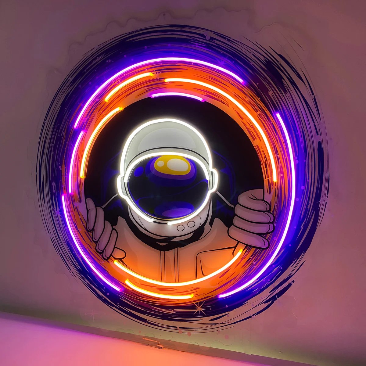 Custom Astronaut Patterns Prints Acrylic Neon Sign Board Multicolored Personalized Logo LED Letter Shop Sign for Business