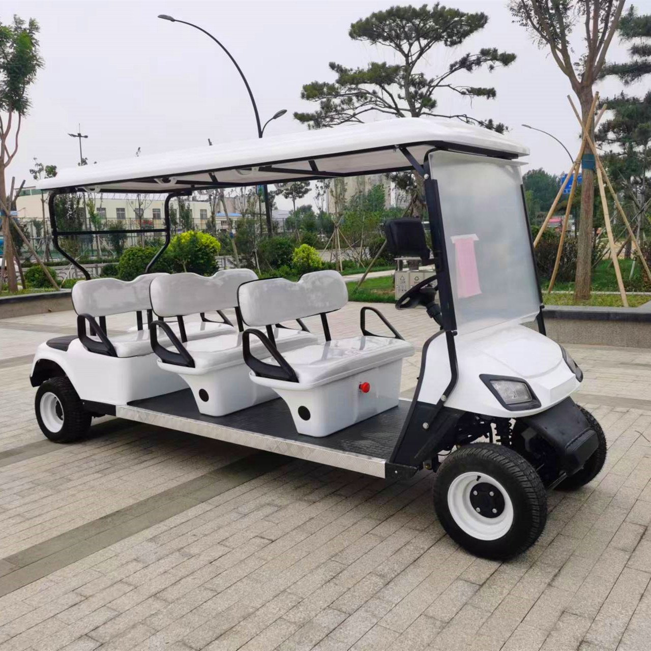 Double Seat 4 Wheel Electric Mobility Scooter City Electric Golf Cart With Roof