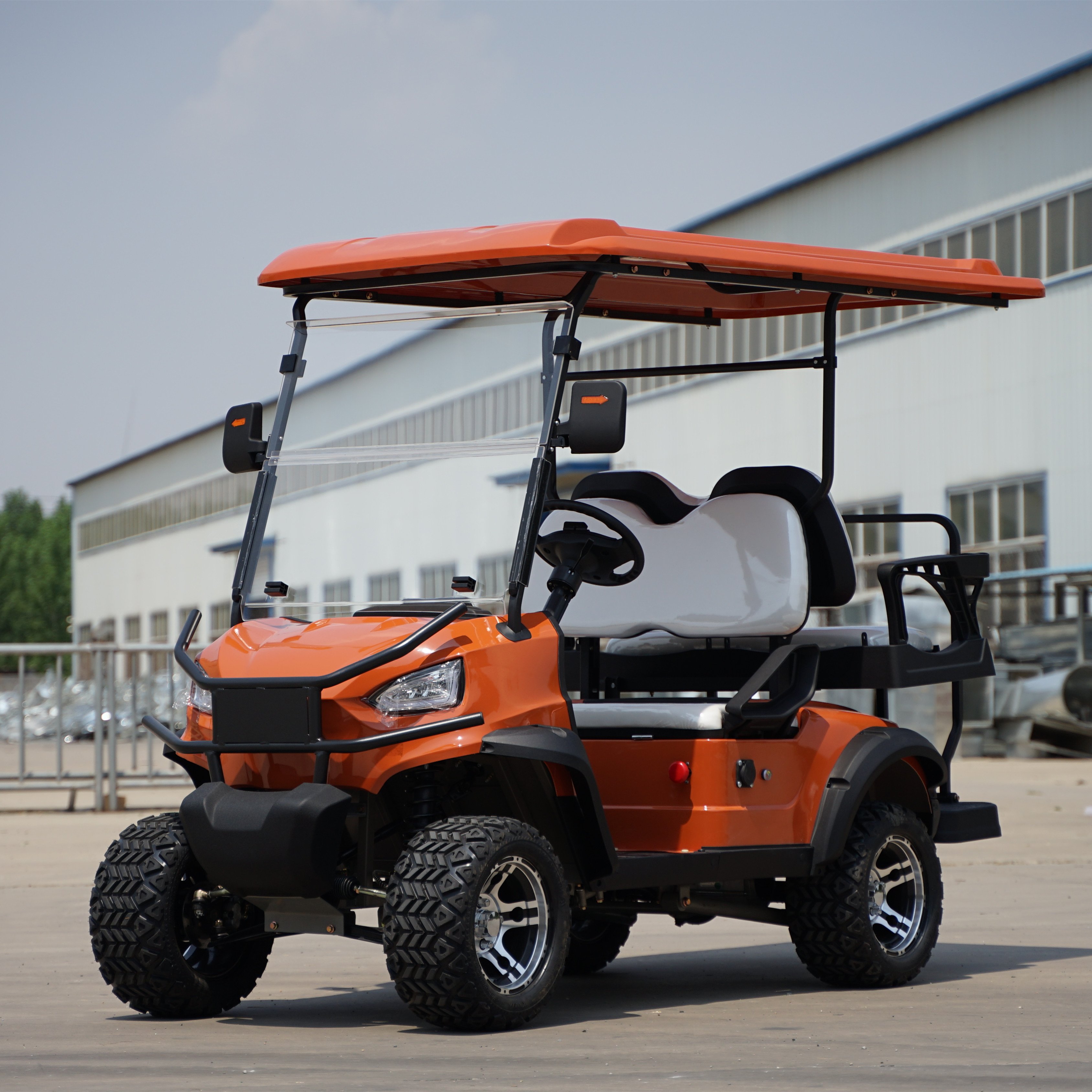 Double Seat 4 Wheel Electric Mobility Scooter City Electric Golf Cart With Roof