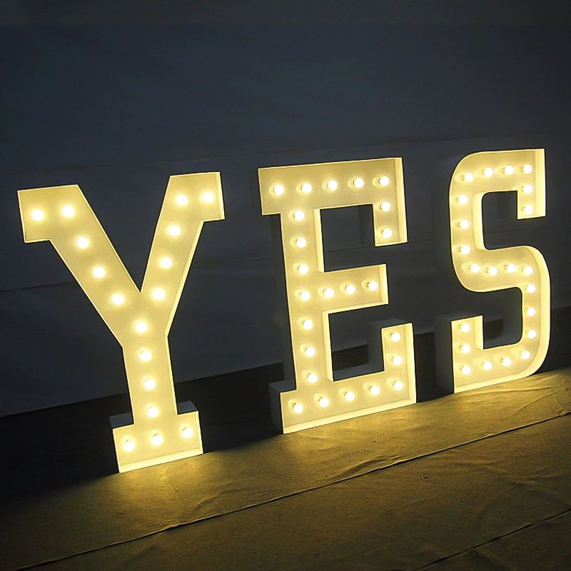 Wholesale LED Bulb Letters Signage Illuminated Sign 3D Marquee logo for Shop Hotel Restaurant Marquee Letters 4ft Led Light