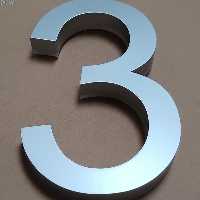 High Quality 3d Sign Outdoor Led Number and Letter Lights House Number Backlit Letters Silver Matte Paint