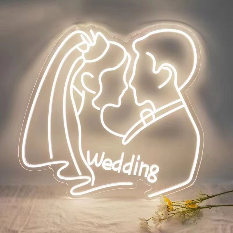 Wedding Party Acrylic Electronic Signs for Outdoor Party Wall Decoration Led Lighting up Sign for Party Lighting Decoration