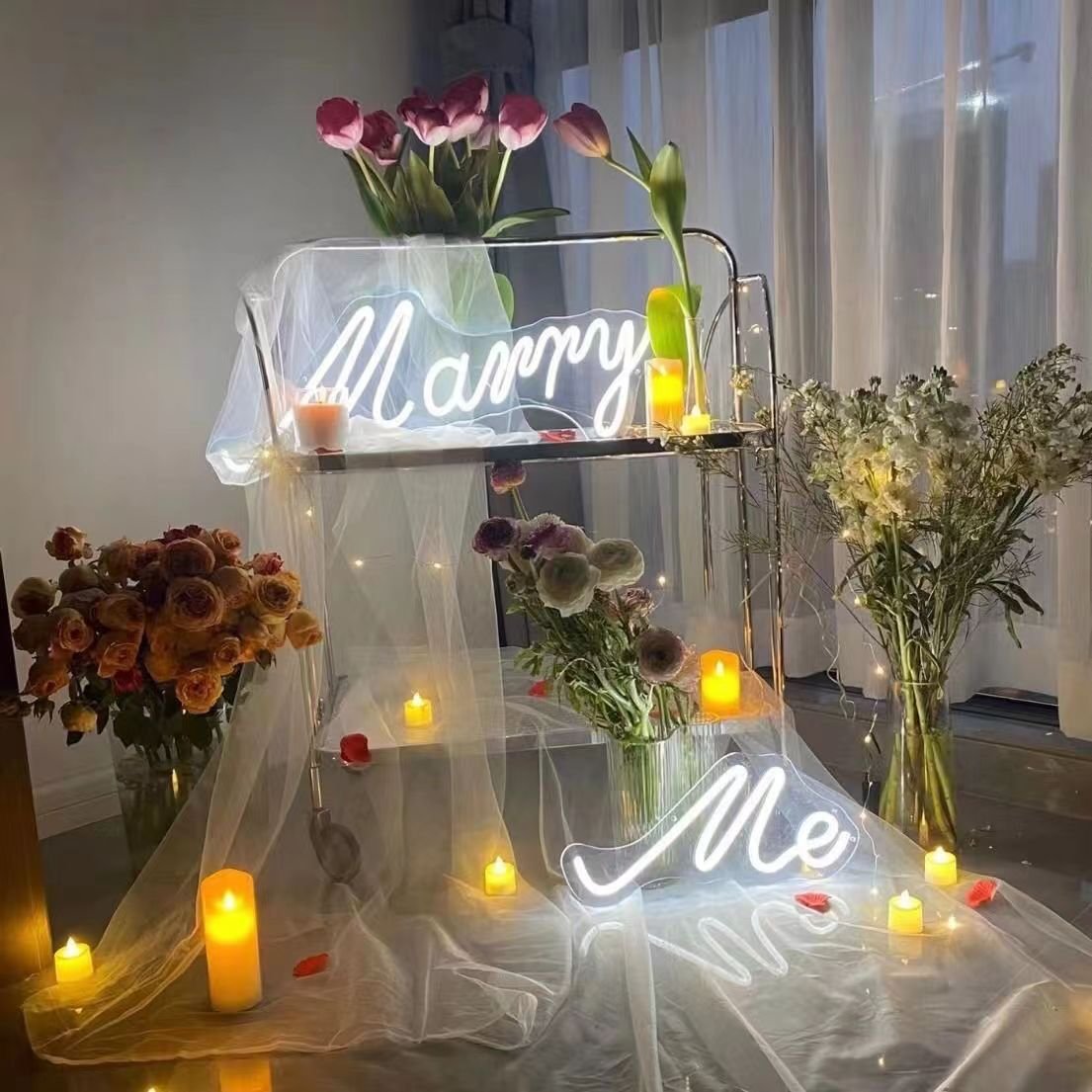 Wedding Party Acrylic Electronic Signs for Outdoor Party Wall Decoration Led Lighting up Sign for Party Lighting Decoration