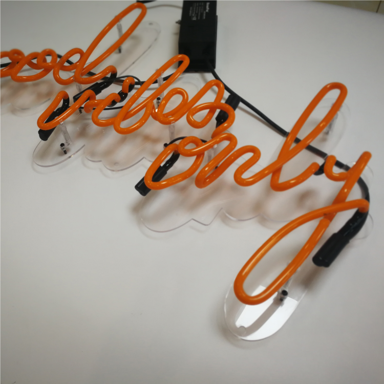 Buy Custom Good Viber Only Glass Neon Signs Novelty Lighting Orange White Yellow Green Red for Bar Restaurant