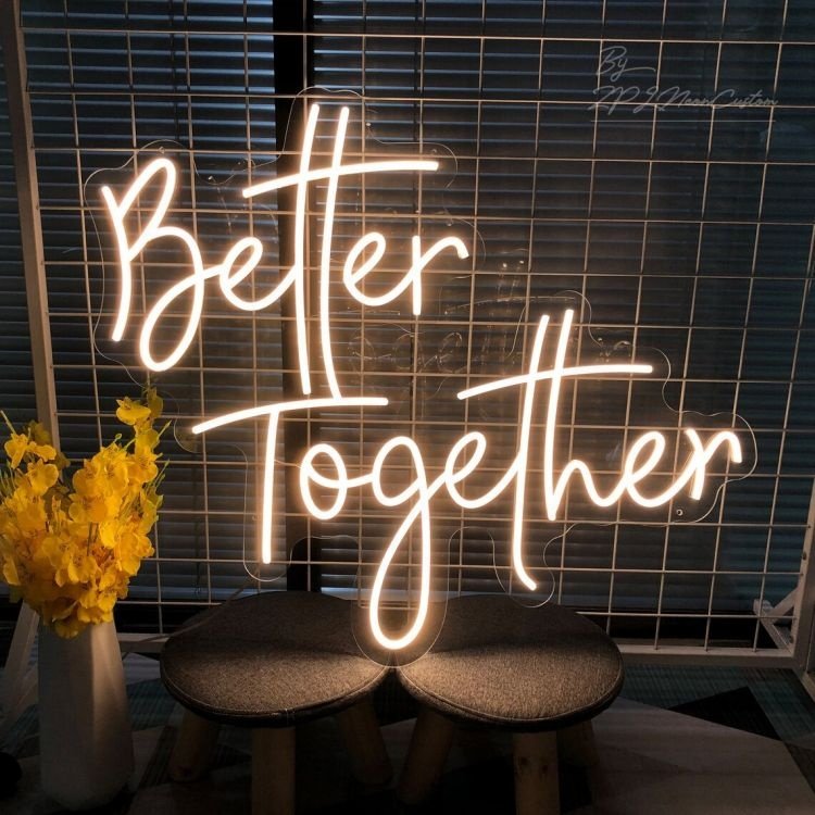 Custom Impressive Wedding Memories Ceremony Neon Better Together Neon Light Wedding Decoration Led Neon Sign for Party Decor