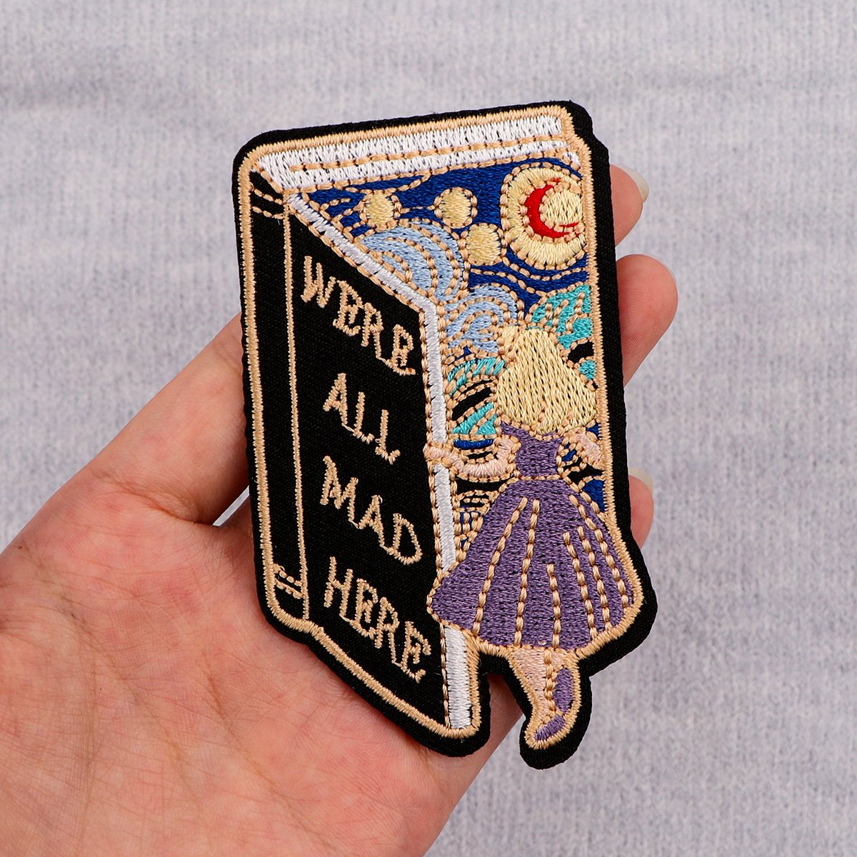 ZD Cartoon Girl Wonderland Anime School Bus Embroidery Cloth Patches Simple