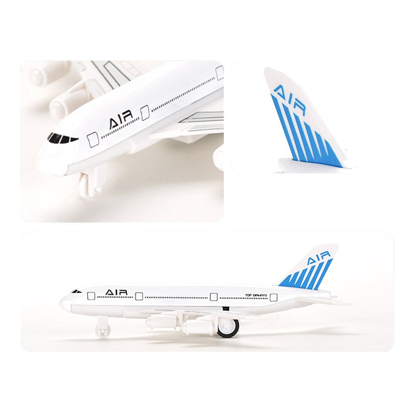 Pull Back Airport Toy Set Die Cast Airplane with Metal Bus and Accessories