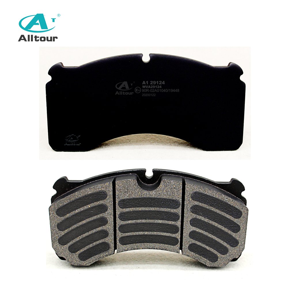 Disc Brake Pads WVA29124 with ECE R90 From China Alltour Brake Pads OEM Manufacturer Used for MERITOR Trailer Axle Brake Pads