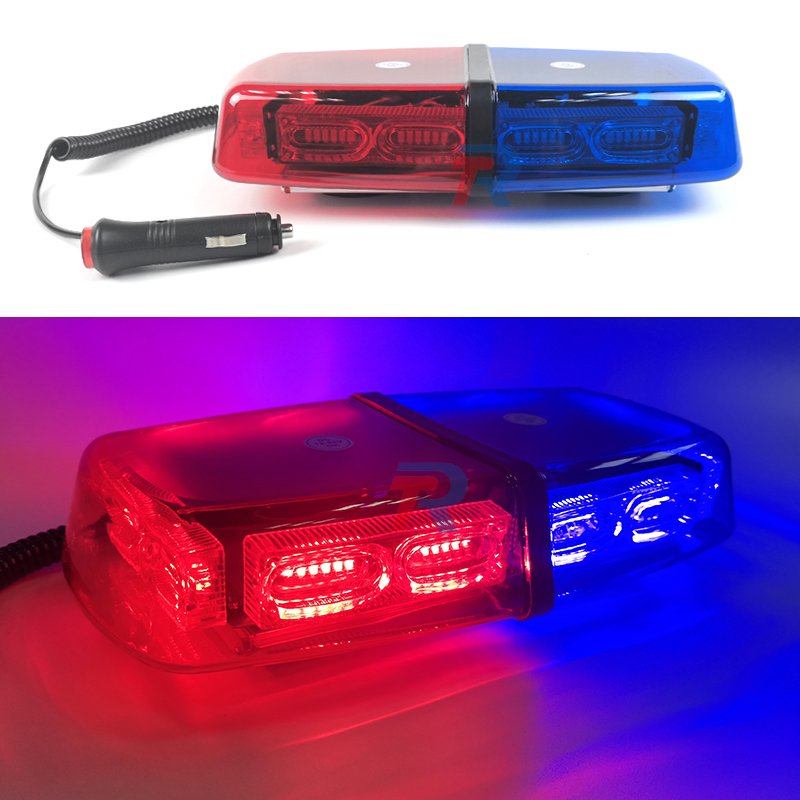 LED Mini Small Short Warning Strobe Beacon Light Bar With Red + Green Amber Clear Housing Optional DC 10- 30V 17 Flashing Modes