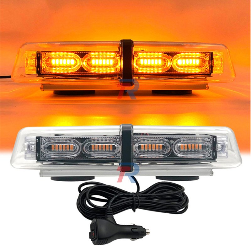 LED Mini Small Short Warning Strobe Beacon Light Bar With Red + Green Amber Clear Housing Optional DC 10- 30V 17 Flashing Modes