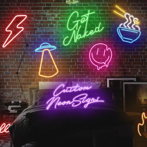 Rebow Dropshipping Decoracion Lettering Light Logo Neon Sign Custom Wedding Neon Sign for Bedroom Birthday Party Home