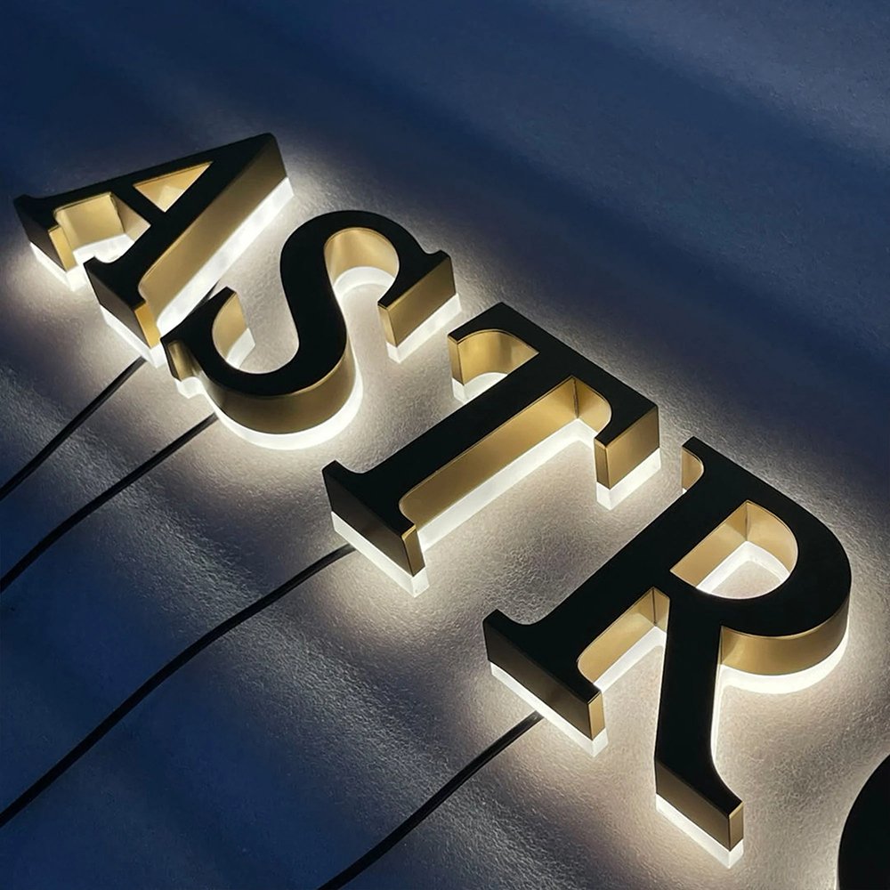 New Style Office Interior Backlit Lighting Store Signage Design Wall Led 3d Channel Letters Custom Reception Sign
